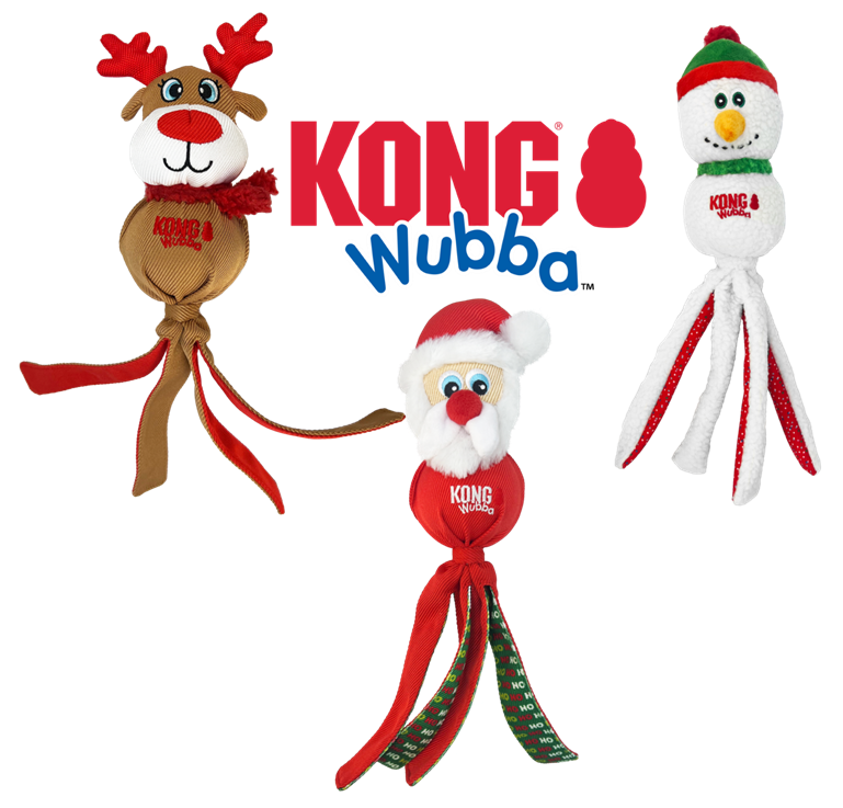 KONG Holiday Wubba Assorted Large 2023 Design Millie's Paws